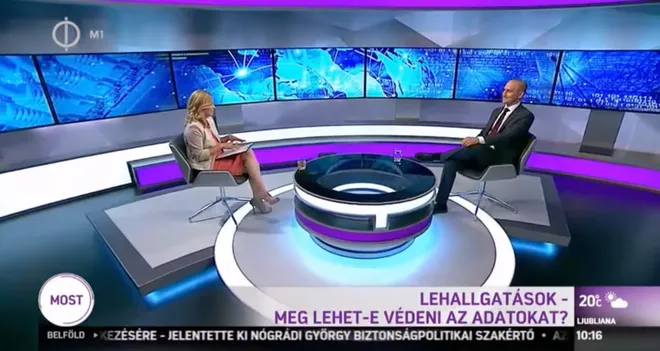 Sab Kun on M1 (Hungarian National TV1) discussing wiretapping scandals and how their award winning solution CryptTalk can eliminate eavesdropping (Jul 16, 2015).