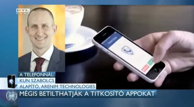 CryptTalk and Sab Kun on the RTL Klub news program about their potential political ban after winning the Startup Innovation Award by the Academy of Science (April 12, 2016).