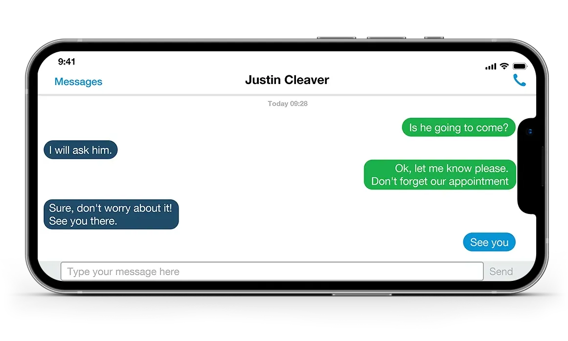 KvantPhone encrypted messaging interface